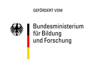 Logo des BMBF mit dem Zusatz "Gefördert vom"