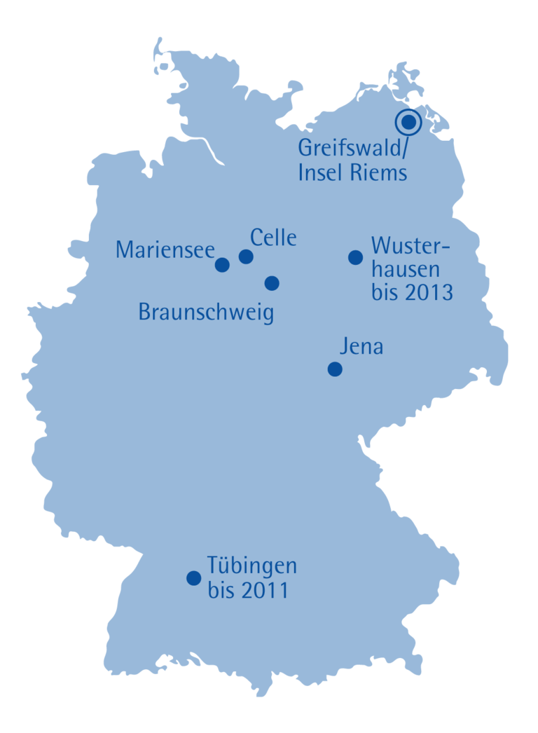 Bild: Deutschlandkarte FLI Standort-Geschichte